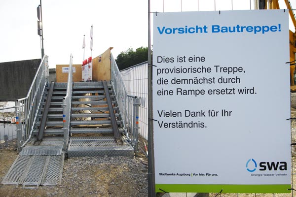 Stein des Anstosses - die Hochablass Baustellentreppe Hochablass Bautreppe